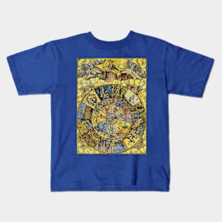 Vintage Astrology, Renaissance Zodiac Wheel, 1555 Kids T-Shirt